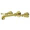 Kingston Brass KS7027BL Two-Handle Wall Mount Tub Faucet, Brushed Brass KS7027BL - alternate 1